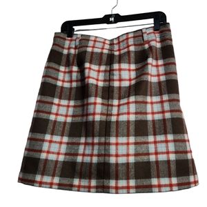 Eddie Bauer wool, mohair and cashmere plaid mini skirt 12